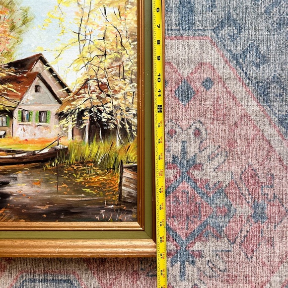 Vintage signed oil painting landscape - Picture 9 of 10